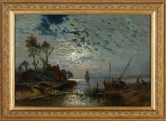 Каразин Николай Николаевич. Лунная ночь. Рыбацкая деревня 